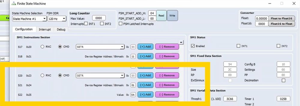 Unico-GUI: FSM - a SETR command to enable the pedometer 2.0 after the smart wake up is detected