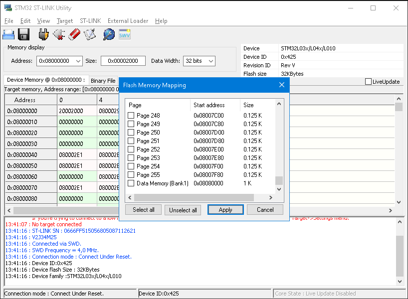 How to erase EEPROM in an STM32L0-series part USIN ...