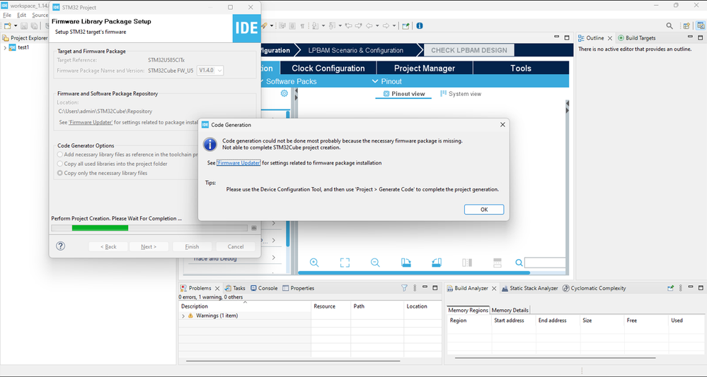 Screenshot of FirmwareUpdater issue