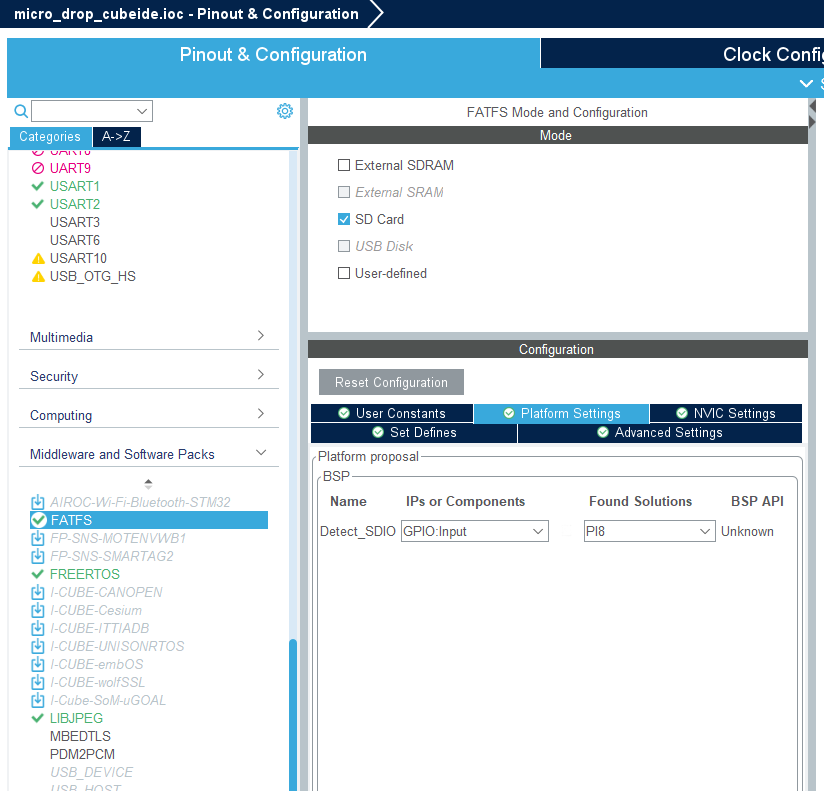 microSD is not working STM32H7B3IDK with TouchGFX STMicroelectronics