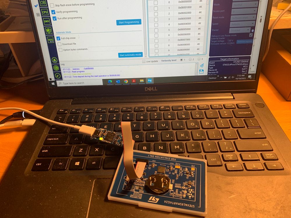 Solved steval smartag2 error failed to erase memory