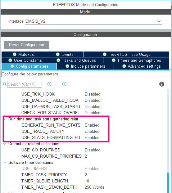 FreeRTOS Run Time Stats