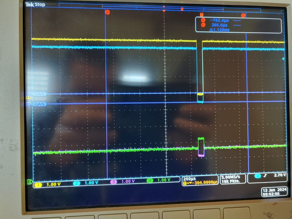 Rx(yellow),Tx(blue) BUS(Green/Purple))