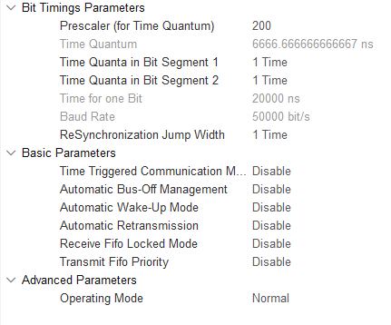 CAN configuration