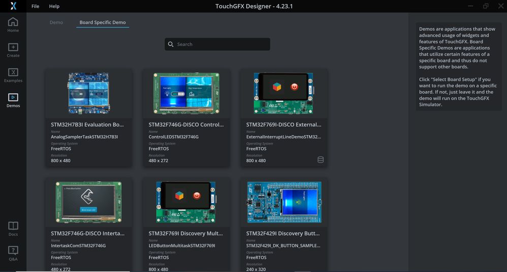 Board Specific Demos