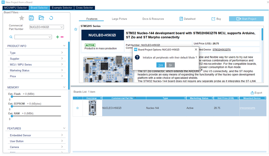 STM32CubeMX Board Selector