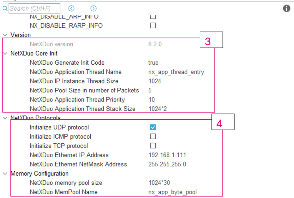 NetXduo configuration