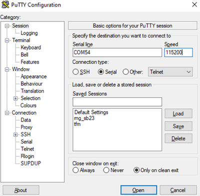 putty configuration