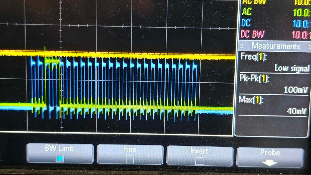 SPI message is 00110000 and 16 0s on pico