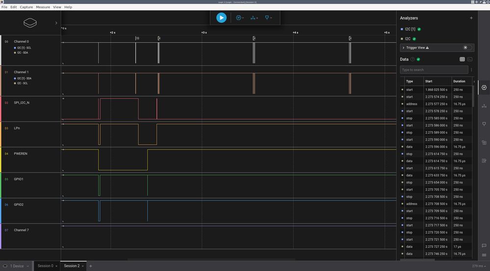 Startup sequence and signal sent to VL53L8A