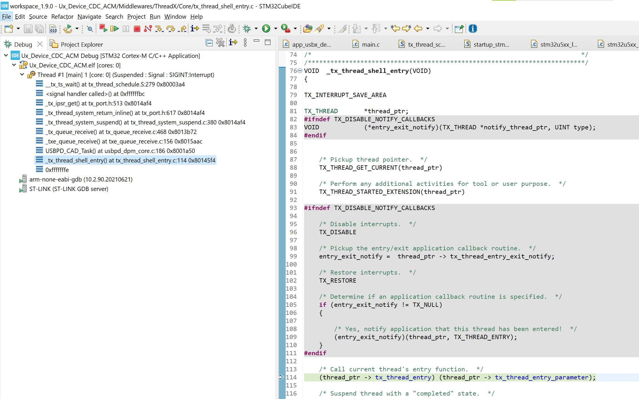 STM32U5A5 USB CDC issue - STMicroelectronics Community