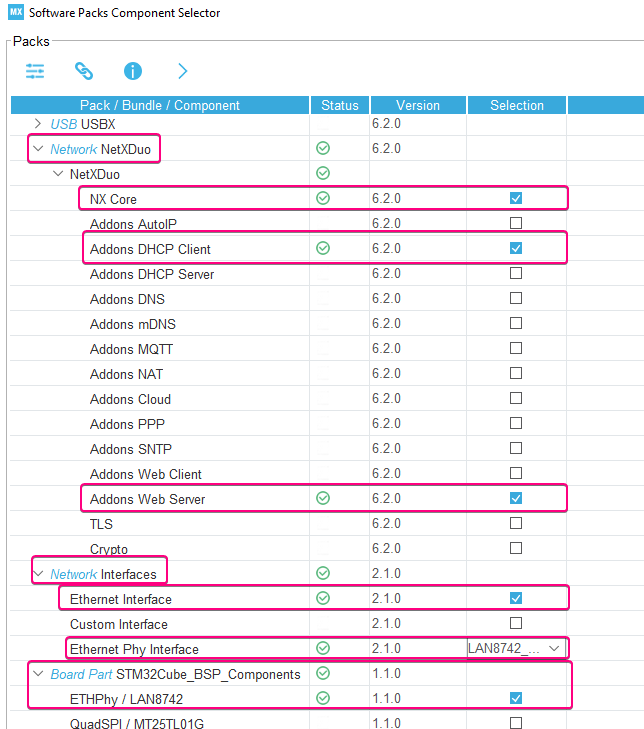 Figure 9 – Software Packs network configuration