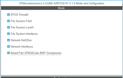 Figure 10 – Middleware selection tab