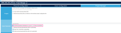 Fig 13. STM32CubeMX - Code generation settings