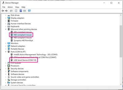 Fig 15. Windows Device Manager - USB Enumeration