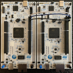 Fig 2. Controller (left) & target (right) board connections