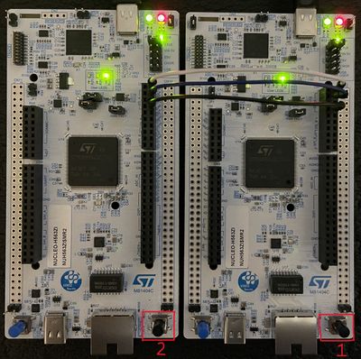 Fig 10. Example finished - controller (left) & target (right) boards