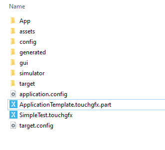 TouchGFX project directory