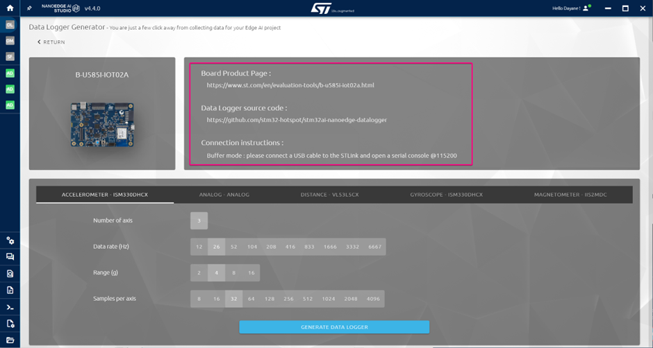 Figure 4 - NanoEdge useful links