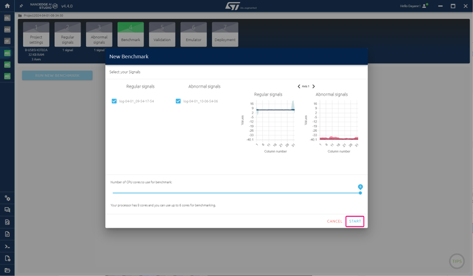 Figure 18 - Benchmark Start