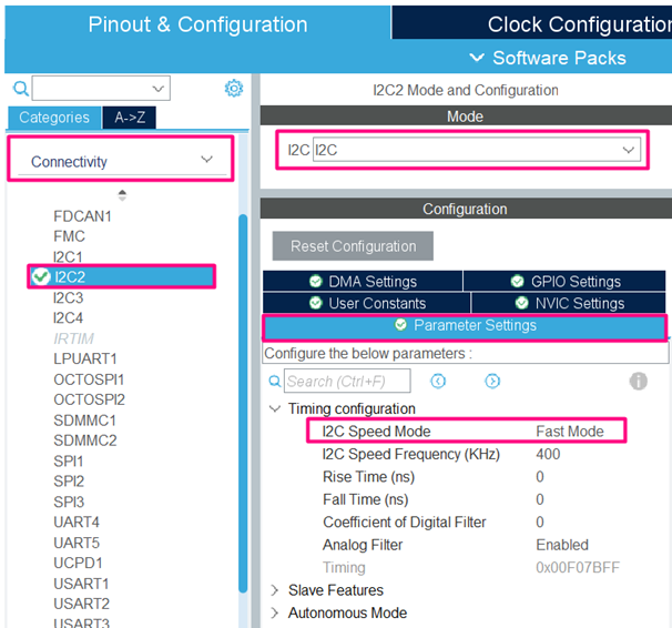 Figure 28 - Configure I2C