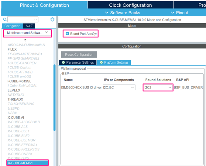 Figure 30 - X-CUBE-MEMS1 Configuration