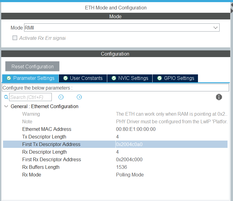 Ethernet Configuration - 1