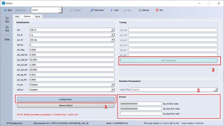 Figure 8: [Options] tab.