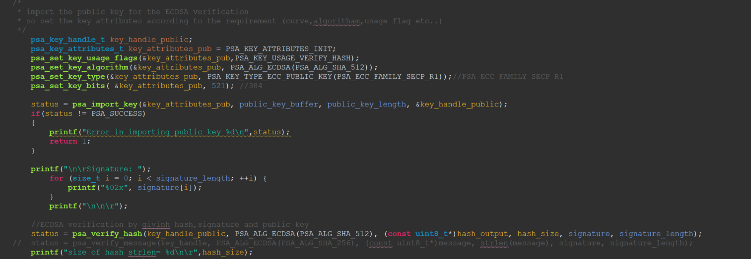 STM32U5 TFM mbedCrypto ECDSA(PSA API) - STMicroelectronics Community