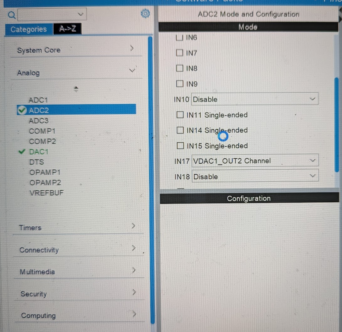 STM32H7 Issue with DAC to ADC Internal Connection 