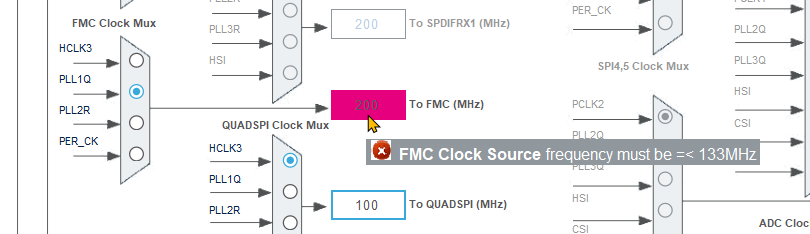 CubeMX FMC Error with STM32H753