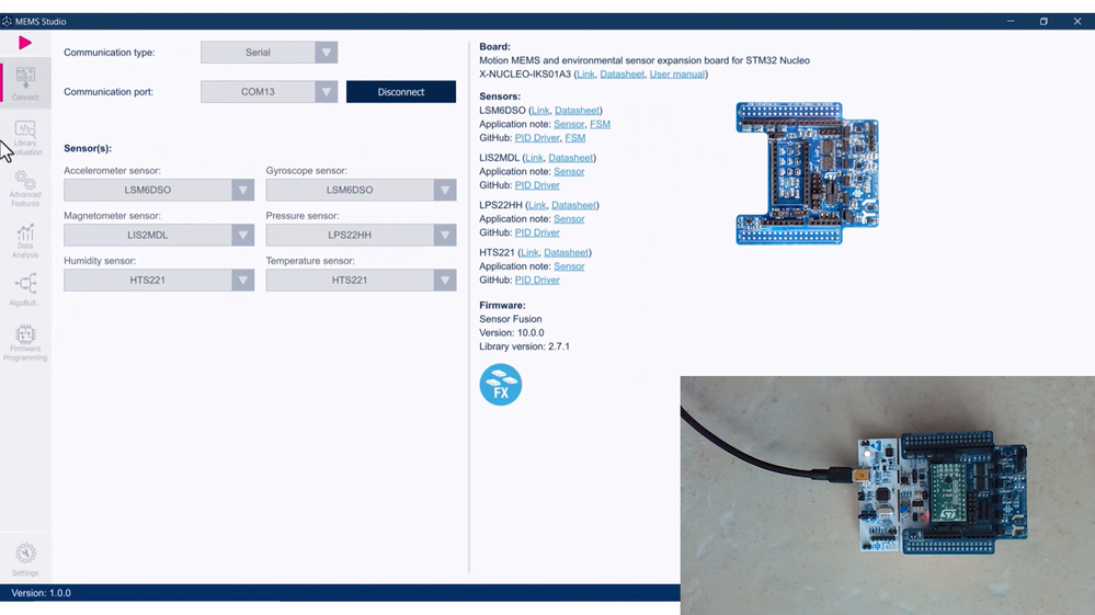 Figure 7: MEMS expansion board for STM32 Nucleo