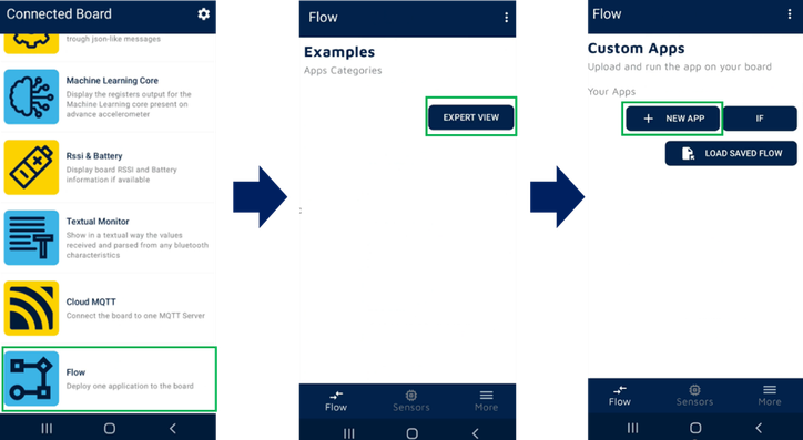 Figure 3: Setting of the parameters inside STBLESensor app.