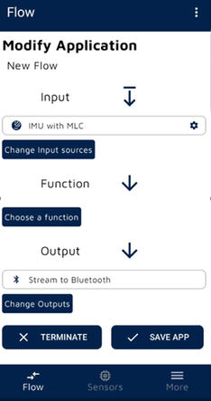 Figure 4: The new flow created inside STBELSensor app.