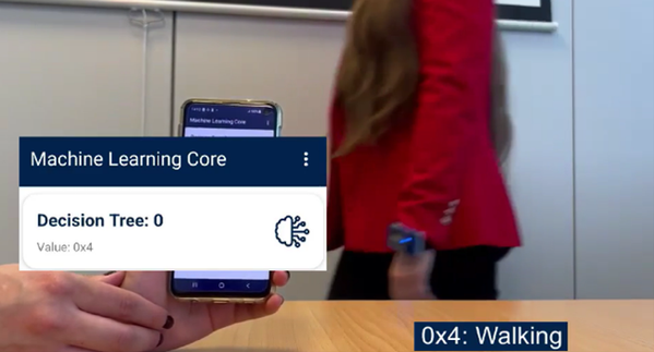 Figure 6: Walking class is detected by the wearable application.