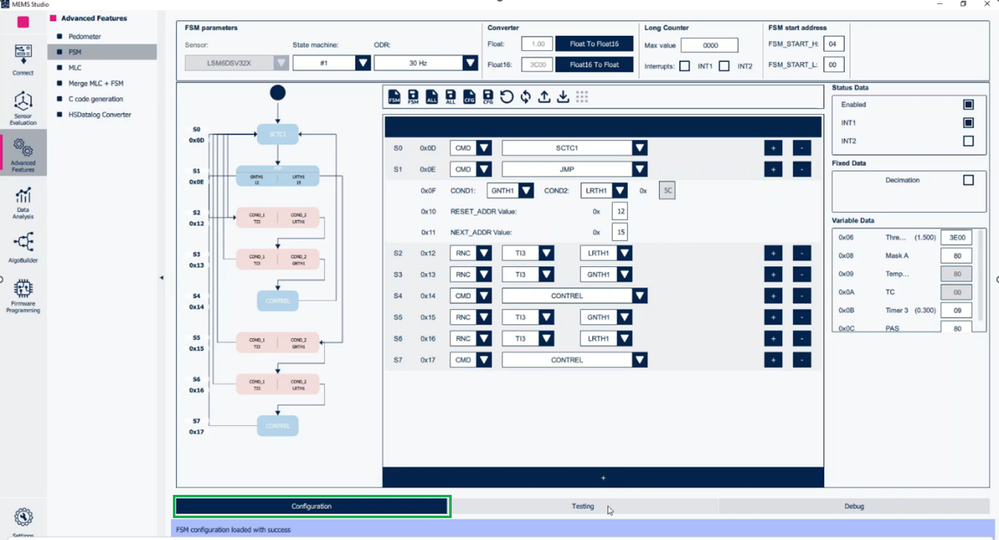 Figure 4: FSM - Configuration tab