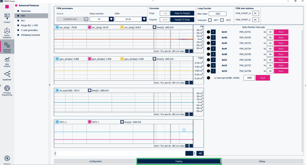 Figure 5: FSM - Testing tab