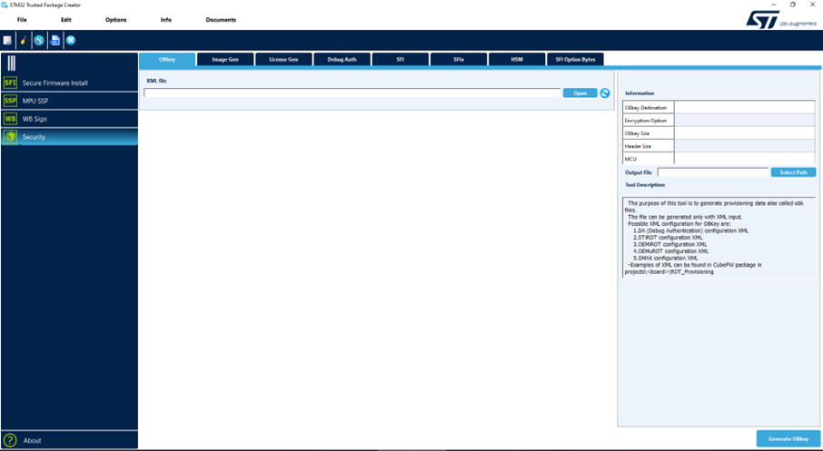 Figure 3. STM32 Trusted Package Creator