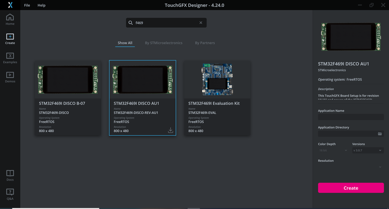 Available TBSs for STM32F469