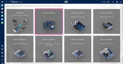 Figure 2 - NanoEdge Board Selection