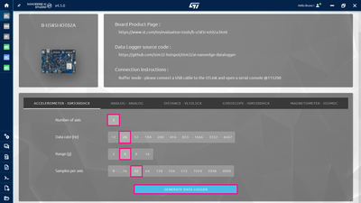 Figure 3 - Sensor Settings