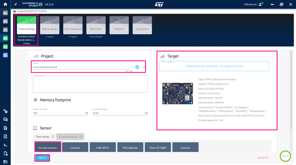 Figure 2 - Project Settings