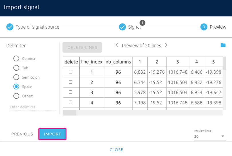 Figure 4 - Import Signal