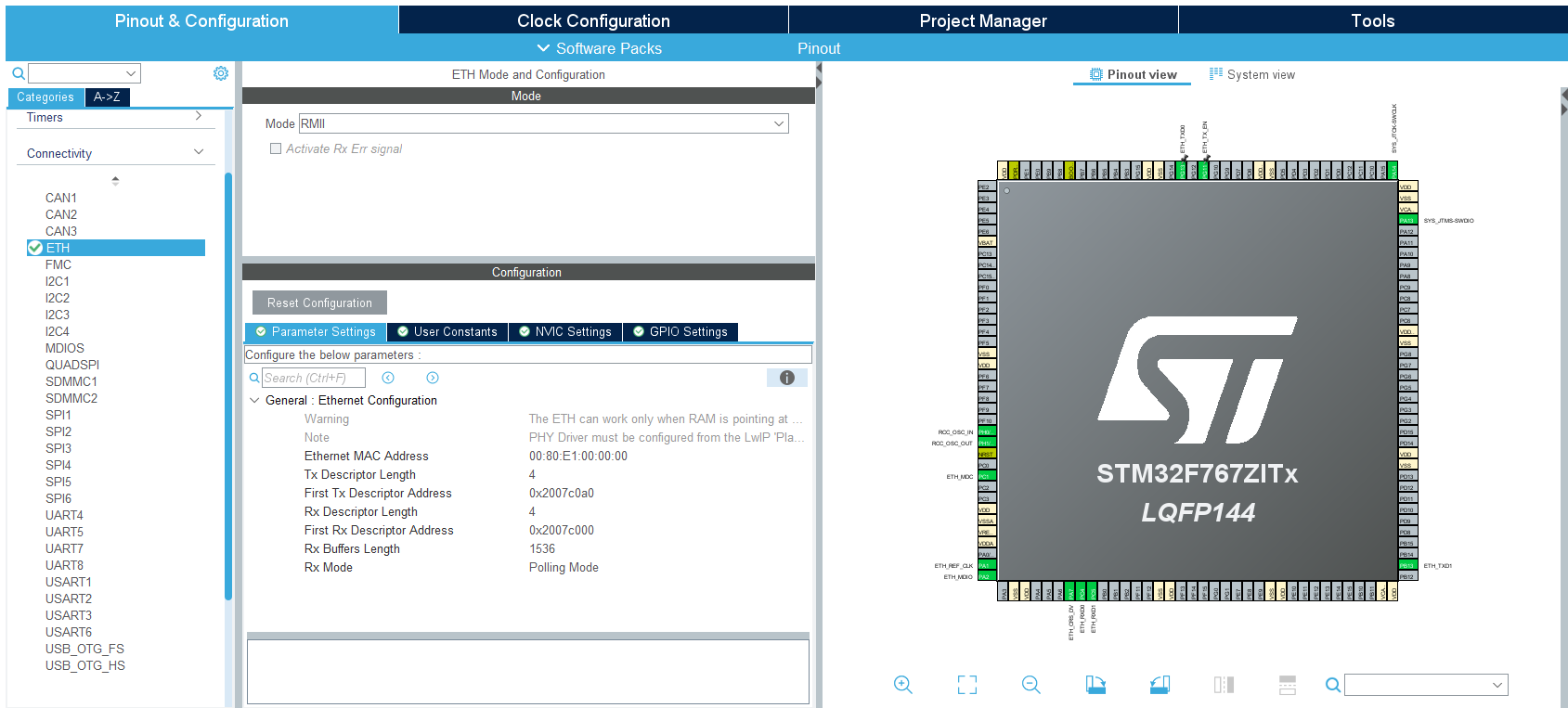 Solved: NUCLEO-F767ZI Ethernet Problem - STMicroelectronics Community