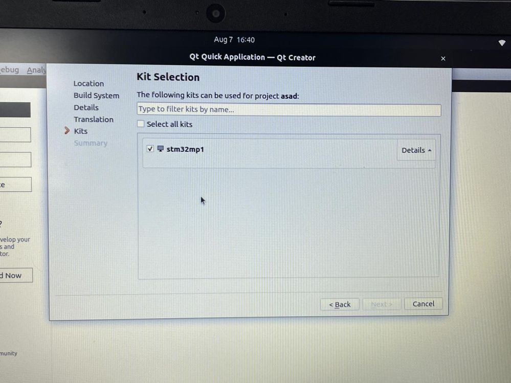 in this i select the STm32, but the next option not available