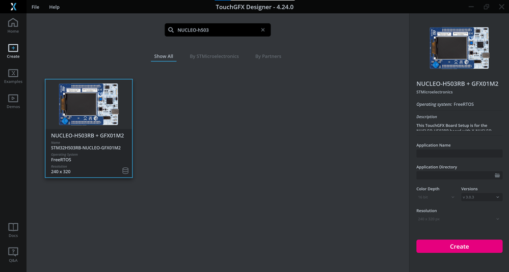 NUCLEO-H503RB + GFX01M2