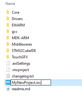 Renaming STM32CubeMX project