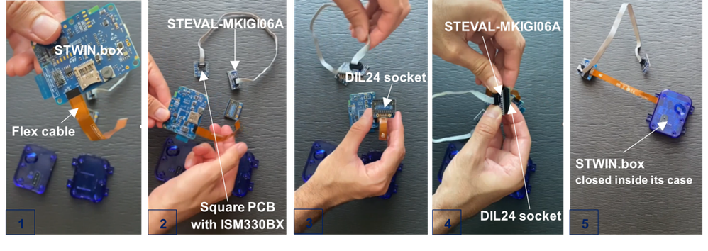 Figure 2: Hardware setup: STWIN.box and STEVAL-MKI245KA