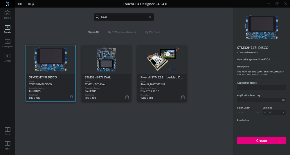 STM32H747I-Disco TouchGFX Board Setup