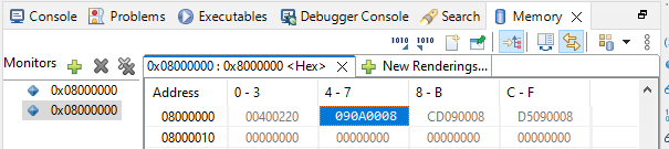 Figure 3 – Values read from the Arm-M0+ FLASH